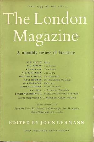 Bild des Verkufers fr The London Magazine: A Monthly Review of Literature. April 1954 Volume 1 No. 3 zum Verkauf von Ripping Yarns