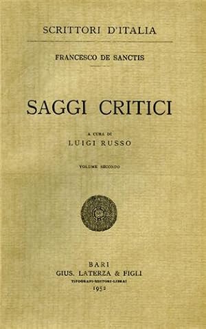 Bild des Verkufers fr Saggi critici. vol.II. zum Verkauf von FIRENZELIBRI SRL
