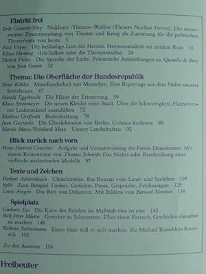 Bild des Verkufers fr Freibeuter 14. Vierteljahreszeitschrift fr Kultur und Politik. / Thema: Die Oberflche der Bundesrepublik. Mit zahlreichen Schwarzweiss-Abbildungen im Text und auf Tafeln. zum Verkauf von Antiquariat Tarter, Einzelunternehmen,