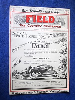 The Field, The Country Newspaper, 15 August 1931, Magazine. including Duchess of Sutherland, Norf...