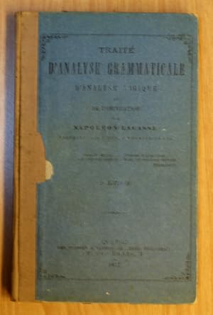 Imagen del vendedor de Trait d'analyse grammaticale, d'analyse logique et de ponctuation: 2e dition a la venta por Jean-Claude Veilleux, Libraire