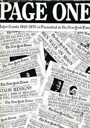 Seller image for Page One Major Events 1920-1976 as Presented in the New York Times for sale by Round Table Books, LLC