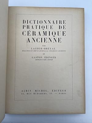 Imagen del vendedor de Dictionnaire pratique de c�ramique ancienne a la venta por LIBRAIRIE GIL-ARTGIL SARL