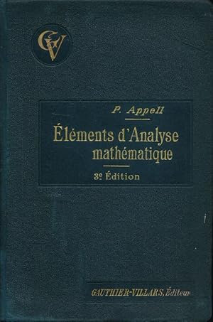 Seller image for Elments d'analyse mathmatique for sale by LIBRAIRIE GIL-ARTGIL SARL