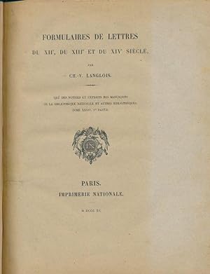 Bild des Verkufers fr Formulaires de lettres du XIIe, du XIIIe et du XIVe sicle zum Verkauf von LIBRAIRIE GIL-ARTGIL SARL