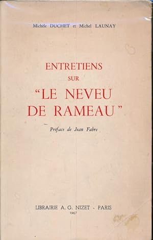Imagen del vendedor de Entretiens sur le Neveu de Rameau a la venta por LIBRAIRIE GIL-ARTGIL SARL