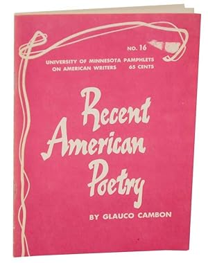 Seller image for Recent American Poetry for sale by Jeff Hirsch Books, ABAA