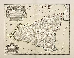La Sicile divisÈe en ses trois provinces ou valÈes scavoir Valle di Demona, Valle di Noto et Vall...