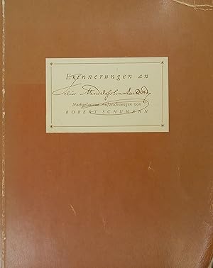 Seller image for Erinnerungen an Felix Mendelssohn Bartholdy, Nachgelassene Aufzeichnungen Von for sale by Austin Sherlaw-Johnson, Secondhand Music