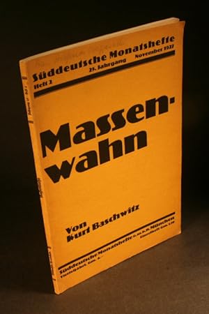 Seller image for Massenwahn - Sddeutsche Monatshefte, 25, 2, November 1927. for sale by Steven Wolfe Books