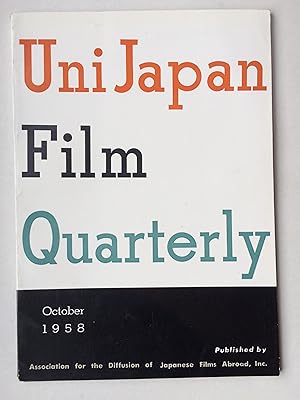 Uni Japan Film Quarterly October 1958. Unijapan Vol.1 No.2 ( in english)
