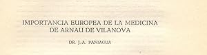 Bild des Verkufers fr IMPORTANCIA EUROPEA DE LA MEDICINA DE ARNAU DE VILANOVA zum Verkauf von Libreria 7 Soles