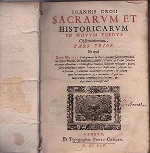 Sacrarum et historicarum in novum foedis
