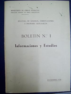 INFORMACIONES Y ESTUDIOS. BOLETÍN Nº 1