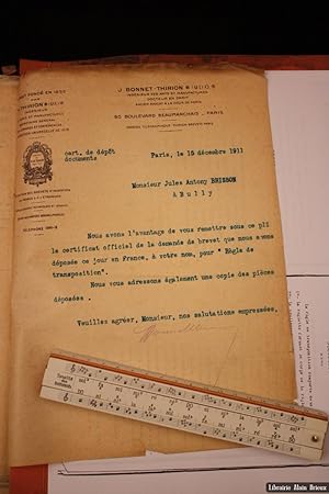 Image du vendeur pour [Manuscrits] Rgle musicale de transposition mis en vente par Librairie Alain Brieux