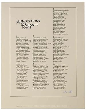 Annotations of Giant's Town (Signed Broadside)