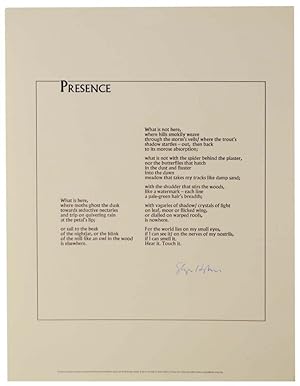 Presence (Signed Broadside)