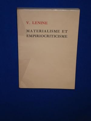 Image du vendeur pour Matrialisme et empirio-criticisme mis en vente par Emmanuelle Morin