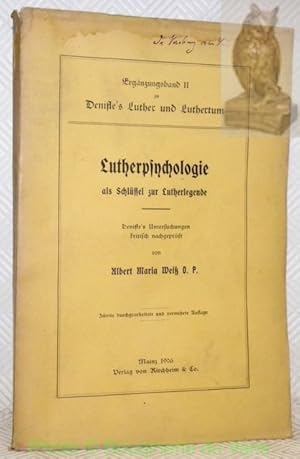 Bild des Verkufers fr Lutherpsychologie als Schlssel zur Lutherlegende. 2. durgearbeitete und vermehrte Auflage. zum Verkauf von Bouquinerie du Varis