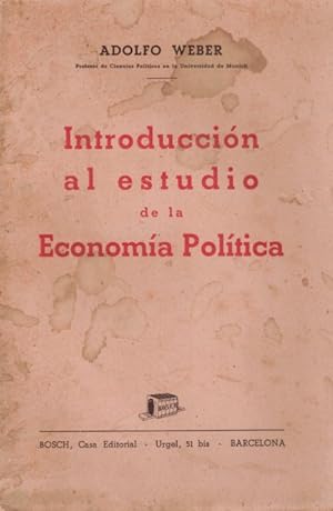 Seller image for Introduccin al estudio de la economa poltica for sale by Librera Vobiscum
