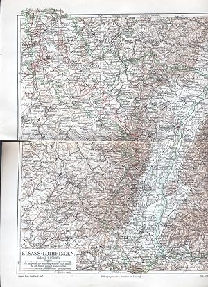 Bild des Verkufers fr Elsass-Lothringen. Landkarte 1:850.000. zum Verkauf von Paderbuch e.Kfm. Inh. Ralf R. Eichmann