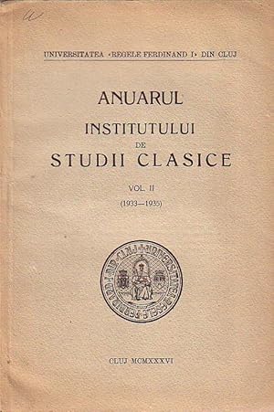 Seller image for Anuarul Institutului de Studii Clasice Vol. II ( 1933 - 1935 ). for sale by Antiquariat Carl Wegner