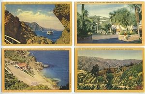 Five Linen Postcards with Scenes from Santa Catalina Island, California