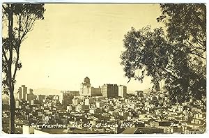 Real-Photo Postcard of Bird's Eye View of San Francisco, "The City of Seven Hills," California