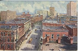 Postcard of Charles E. Flower Painting of Bird's Eye View of Atlanta