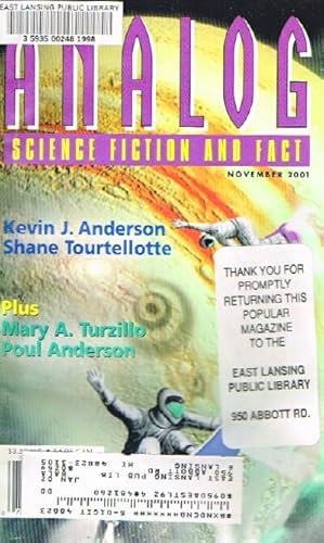 Bild des Verkufers fr Analog: Science Fiction/Science Fact (Vol. CXXI, No. 11, November 2001) zum Verkauf von Round Table Books, LLC
