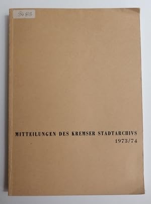 Seller image for Mitteilungen des Kremser Stadtarchivs 13/14. Mit zahlr. Tabellen for sale by Der Buchfreund