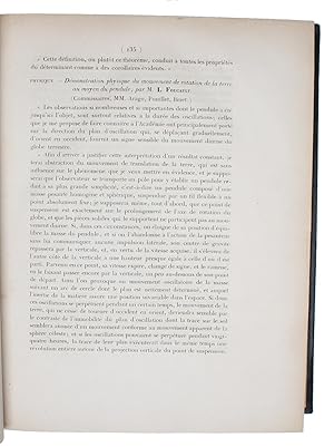 Démonstration physique du mouvement de rotation de la terre au moyen du pendule. (Commissaires MM...