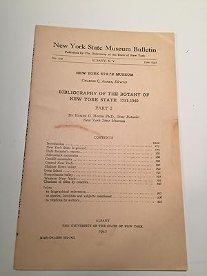 Seller image for New York State Museum Bulletin No. 329 June 1942 Bibliography Of The Botany Of New York State 1751-1940 Part 2 for sale by WellRead Books A.B.A.A.