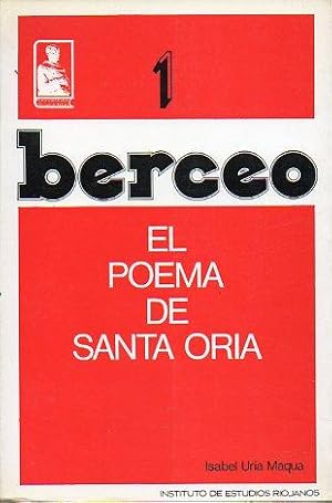 Imagen del vendedor de BERCEO. EL POEMA DE SANTA ORIA. a la venta por angeles sancha libros