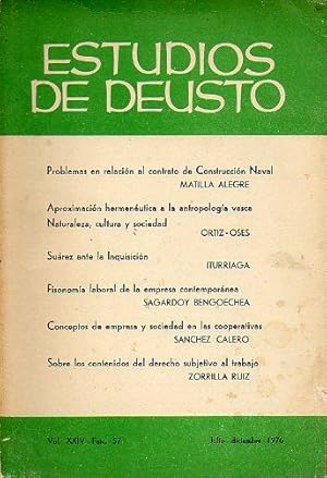 Immagine del venditore per ESTUDIOS DE DEUSTO. Revista de la Universidad de Deusto. Segunda poca. Vol. 24. Fasc. 57. venduto da angeles sancha libros