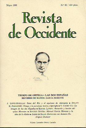 Imagen del vendedor de REVISTA DE OCCIDENTE. N 60. a la venta por angeles sancha libros