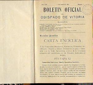 Bild des Verkufers fr BOLETN OFICIAL DEL OBISPADO DE VITORIA. Tomo LXIII. Ao 1927. zum Verkauf von angeles sancha libros