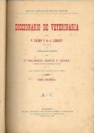 Image du vendeur pour DICCIONARIO DE VETERINARIA. 4 tomos. Trad. Dalmacio Garca e Izcara. mis en vente par angeles sancha libros