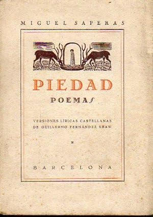 Imagen del vendedor de PIEDAD. Poemas. Versiones lricas castellanas y prlogo de Guillermo Fernndez Shaw. a la venta por angeles sancha libros