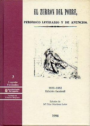 Bild des Verkufers fr EL ZURRN DEL POBRE. PERIDICO LITERARIO Y DE ANUNCIOS. 1851-1852. Edicin facsmil. Introd., ndices y notas de. zum Verkauf von angeles sancha libros