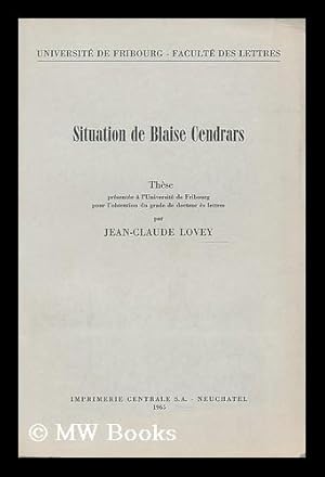 Seller image for Situation de Blaise Cendrars for sale by MW Books Ltd.