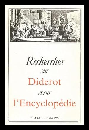 Image du vendeur pour Recherches sur Diderot et sur l'Encyclopedie : numero 2 Avril 1987 mis en vente par MW Books Ltd.