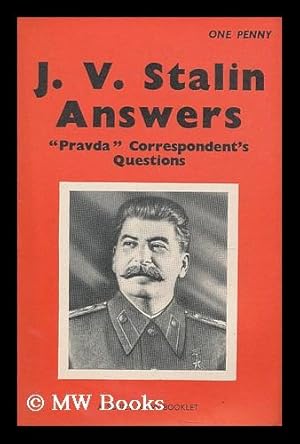 Seller image for J.V. Stalin answers "Pravda" correspondent's questions for sale by MW Books Ltd.