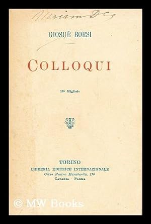 Image du vendeur pour Colloqui mis en vente par MW Books Ltd.