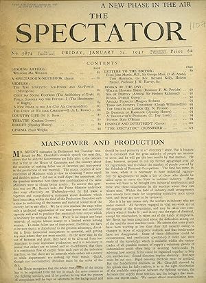 Seller image for The Theatre and Country Life to the periodical 'The Spectator' No. 5874. January 24th 1941. for sale by Little Stour Books PBFA Member