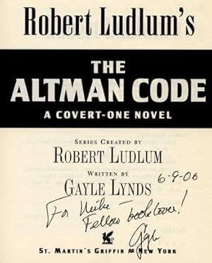 Imagen del vendedor de Robert Ludlum's The Altman Code: A Covert-One Novel -1st Edition/1st Printing a la venta por Books Tell You Why  -  ABAA/ILAB