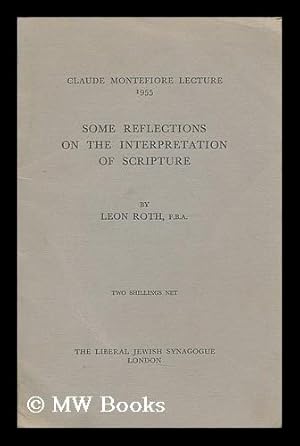 Seller image for Some reflections on the interpretation of scripture for sale by MW Books