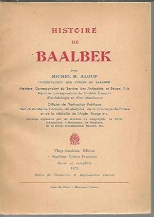 Immagine del venditore per HISTOIRE DE BAALBEK. venduto da Librera Javier Fernndez