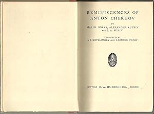 Seller image for REMINISCENCES OF ANTON CHEKHOV. for sale by Librera Javier Fernndez