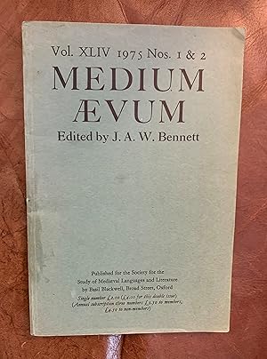 Seller image for Popular Tale Motifs And Historical Tradition in Breudwyt Maxen Medium Aevum Vol. XLIV 1975 Nos.1 & 2 for sale by Three Geese in Flight Celtic Books